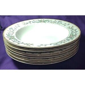 Set of 6 Farberware Wellesley Fine China Large Rimmed Bowl 9”